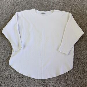 Vita Milano Shirt Womens Medium White Dolman 3/4 Sleeve Boat Neck Knit Top